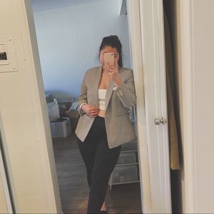 H&M Gray Plaid Blazer